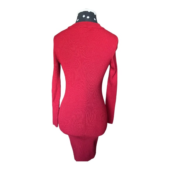 Vintage Derek Heart Red Sweater Dress Women Size Small - Picture 2 of 6